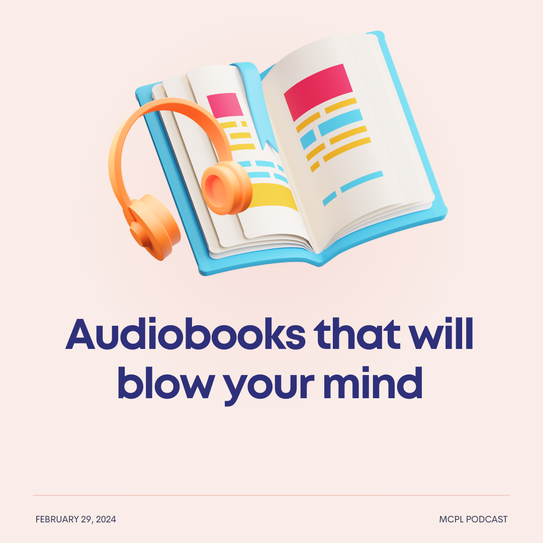 cartoon illustration of audiobook/book image
